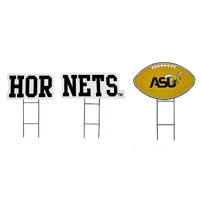 Pegasus Alabama State Hornets Wordmark and Football Three-Piece Yard Sign Set