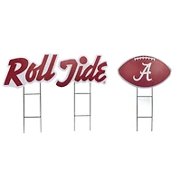 Pegasus Alabama Crimson Tide Wordmark and Football Three-Piece Yard Sign Set
