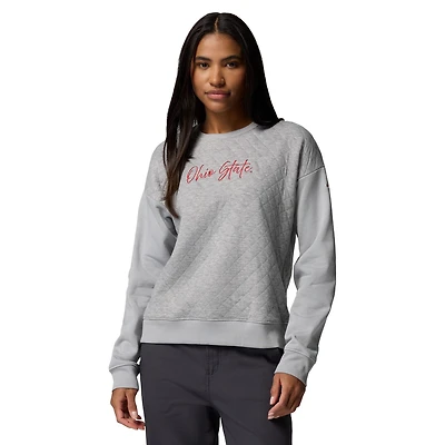 Women's Columbia Gray Ohio State Buckeyes Collegiate Hart Mountain™ Quilted Sweatshirt
