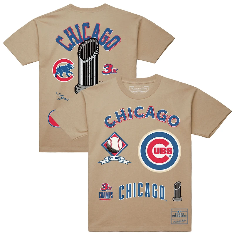 Men's Mitchell & Ness  Cream Chicago Cubs Legacy Defined T-Shirt