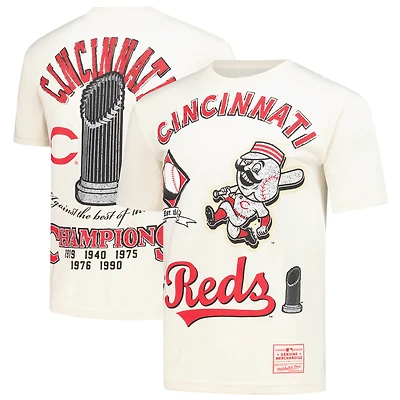 Men's Mitchell & Ness  Cream Cincinnati Reds Legacy Defined T-Shirt