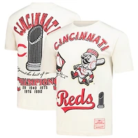 Men's Mitchell & Ness  Cream Cincinnati Reds Legacy Defined T-Shirt