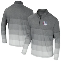 Men's Colosseum Gray Gonzaga Bulldogs AI Striped Mesh Quarter-Zip Raglan Windshirt