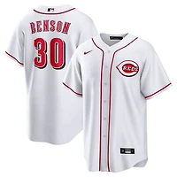 Men's Nike Will Benson White Cincinnati Reds Home Replica Jersey