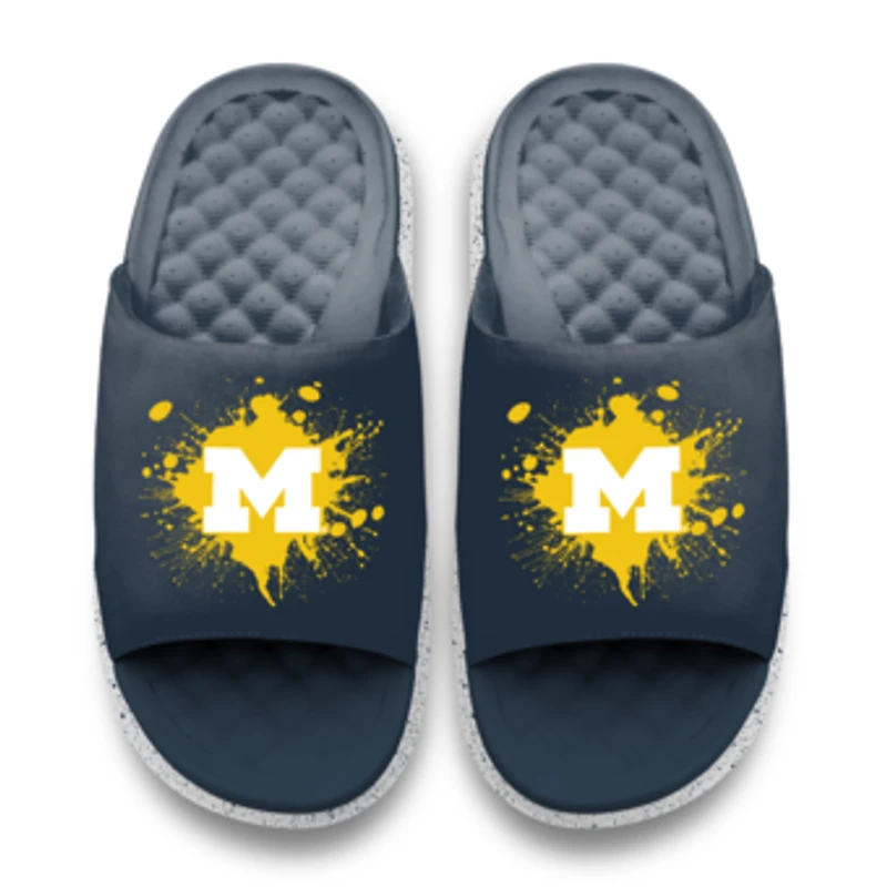 Youth ISlide Michigan Wolverines Centered Logo Splat Motive Slide Sandals