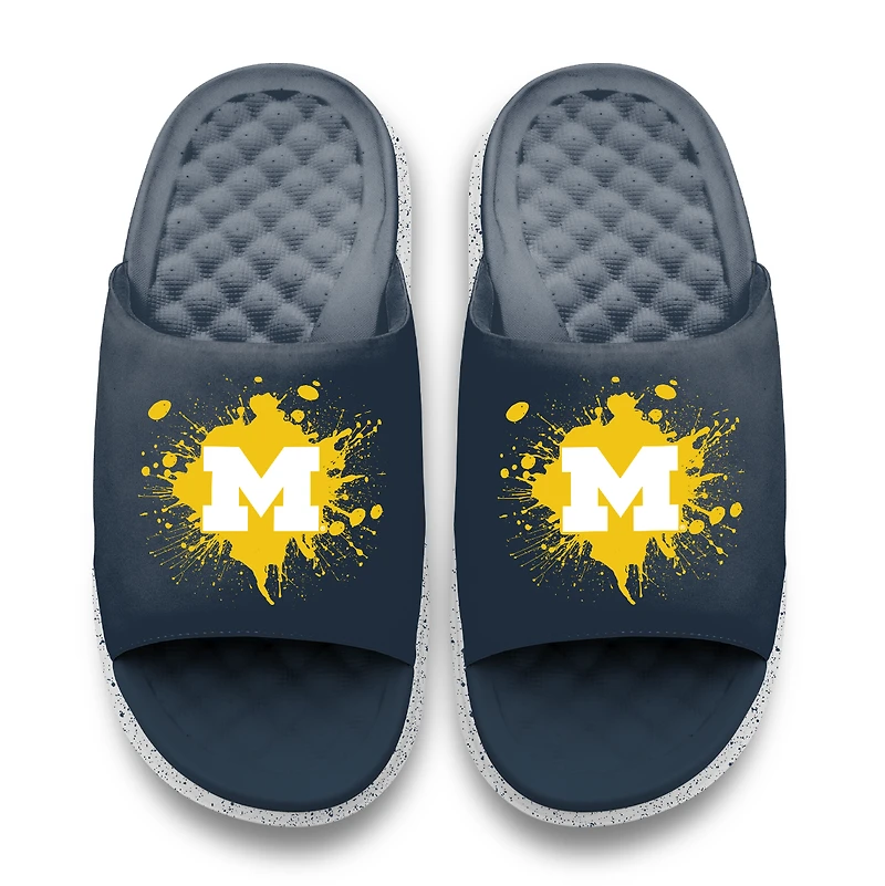 Youth ISlide Michigan Wolverines Centered Logo Splat Motive Slide Sandals