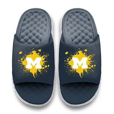 Youth ISlide Michigan Wolverines Centered Logo Splat Motive Slide Sandals