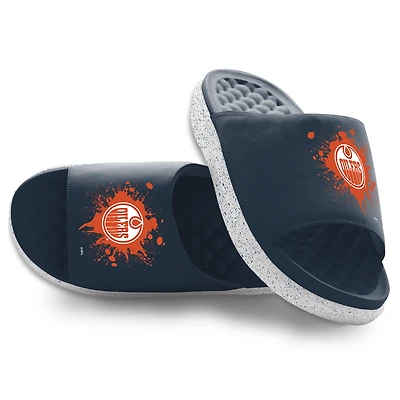 Youth ISlide Edmonton Oilers Centered Logo Splat Motive Slide Sandals