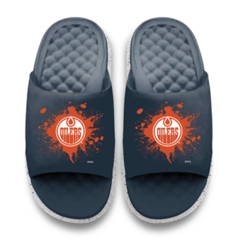 Unisex ISlide Edmonton Oilers Centered Logo Splat Motive Slide Sandals