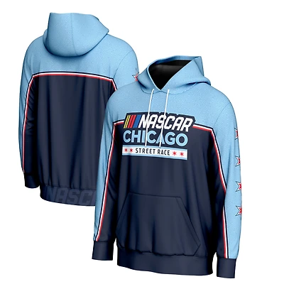 Men's ProSphere  Blue Chicago Street Race All-Over Print Pullover Hoodie