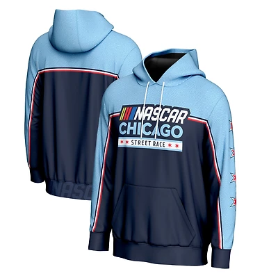 Youth ProSphere  Blue Chicago Street Race All-Over Print Pullover Hoodie