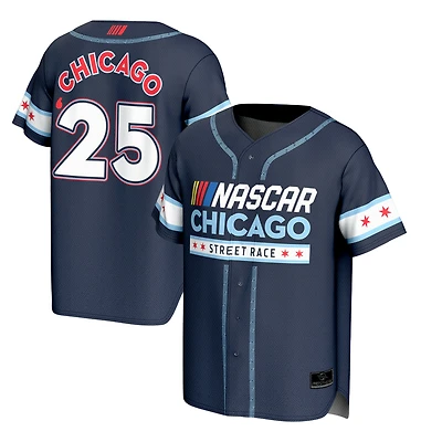 Men's ProSphere  Blue Chicago Street Race Baseball Fashion Jersey