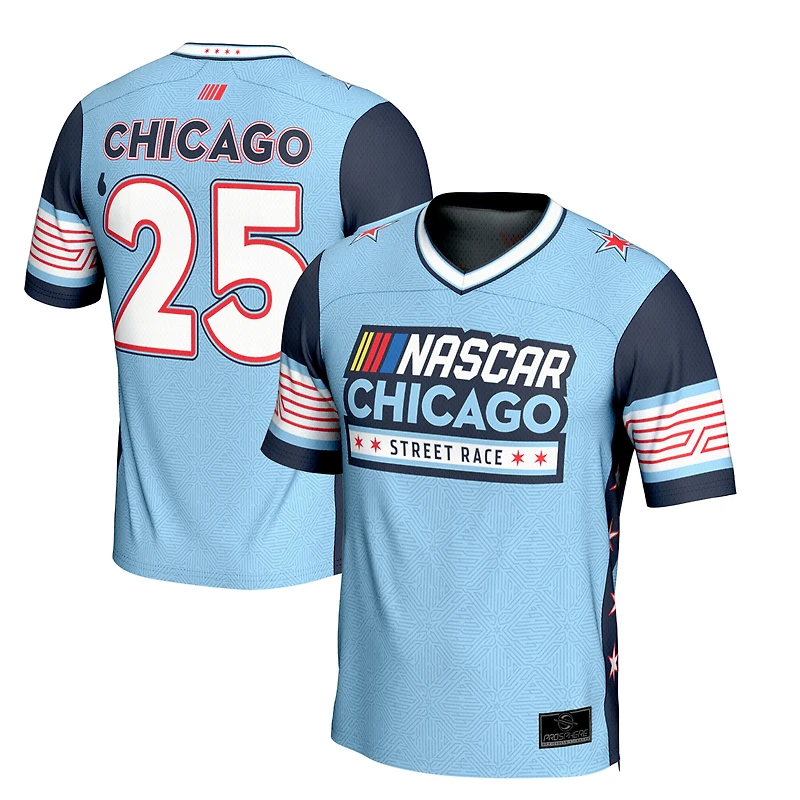 Men's ProSphere Blue Chicago Street Race Football Fashion Jersey