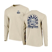 Men's Natural Penn State Nittany Lions Comfort Colors Mascot Overlay Long Sleeve T-Shirt