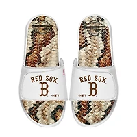 Unisex ISlide White Boston Red Sox Stacked Snake Gel Slide Sandals