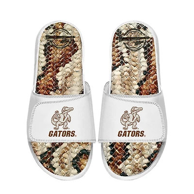 Unisex ISlide White Florida Gators Stacked Snake Gel Slide Sandals