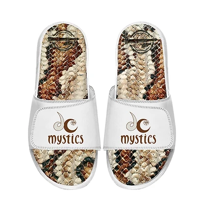 Unisex ISlide White Washington Mystics Stacked Snake Gel Slide Sandals