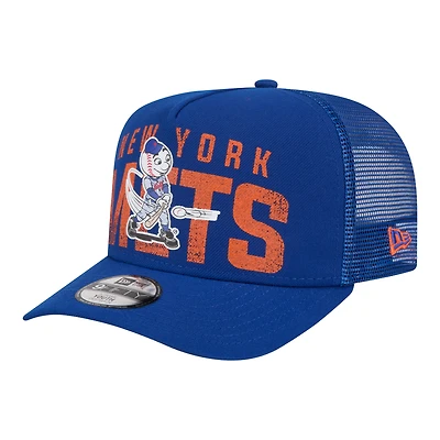 Youth New Era Royal New York Mets Logo Fade A-Frame 9FIFTY Snapback Hat