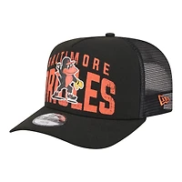 Youth New Era Black Baltimore Orioles Logo Fade A-Frame 9FIFTY Snapback Hat
