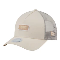 Women's New Era Light Beige Atlanta Braves Tonal Patch 9FORTY M-Crown A-Frame Trucker Adjustable Hat
