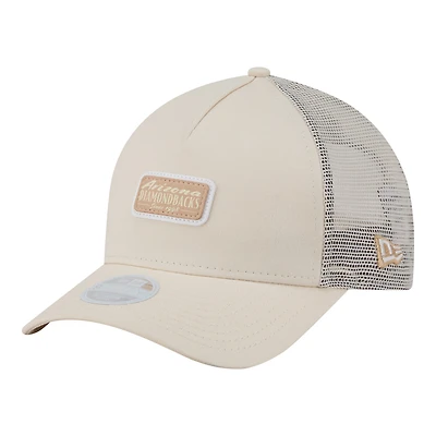 Women's New Era Light Beige Arizona Diamondbacks Tonal Patch 9FORTY M-Crown A-Frame Trucker Adjustable Hat