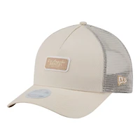 Women's New Era Light Beige Los Angeles Dodgers Tonal Patch 9FORTY M-Crown A-Frame Trucker Adjustable Hat