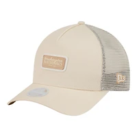 Women's New Era Light Beige Washington Nationals Tonal Patch 9FORTY M-Crown A-Frame Trucker Adjustable Hat