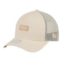 Women's New Era Light Beige Texas Rangers Tonal Patch 9FORTY M-Crown A-Frame Trucker Adjustable Hat