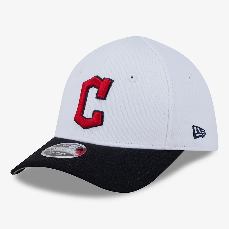 Toddler New Era  White Cleveland Guardians Baseball 39THIRTY M-Crown Adjustable Hat