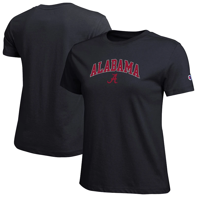 Women's Champion  Black Alabama Crimson Tide Arched Over Logo T-Shirt