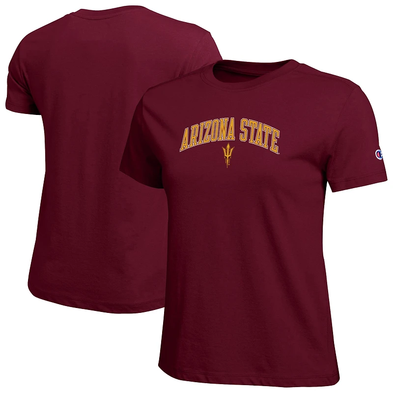 Women's Champion  Maroon Arizona State Sun Devils Arched Over Logo T-Shirt