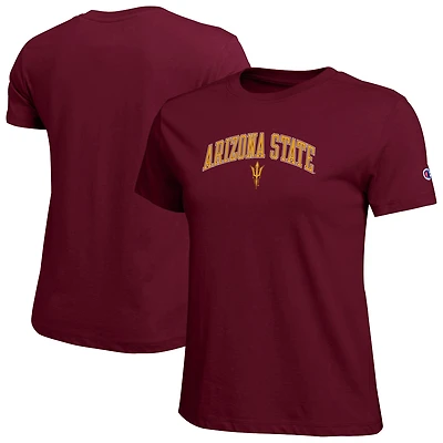 Women's Champion  Maroon Arizona State Sun Devils Arched Over Logo T-Shirt