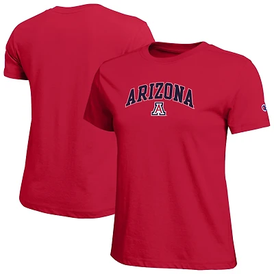 Women's Champion  Red Arizona Wildcats Arched Over Logo T-Shirt