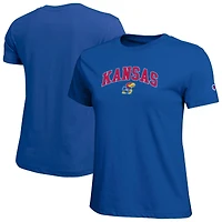 Women's Champion  Royal Kansas Jayhawks Arched Over Logo T-Shirt