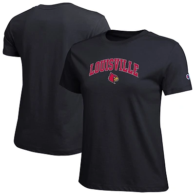 Women's Champion  Black Louisville Cardinals Arched Over Logo T-Shirt