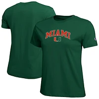 Women's Champion  Green Miami Hurricanes Arched Over Logo T-Shirt