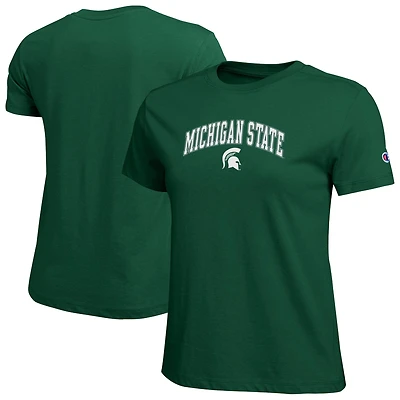 Women's Champion Green Michigan State Spartans Arched Over Logo T-Shirt