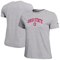 Women's Champion  Heather Gray Ohio State Buckeyes Arched Over Logo T-Shirt