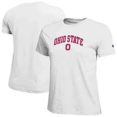 Women's Champion  White Ohio State Buckeyes Arched Over Logo T-Shirt