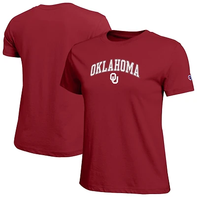 Women's Champion  Crimson Oklahoma Sooners Arched Over Logo T-Shirt