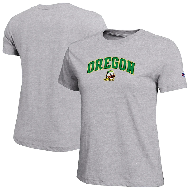 Women's Champion  Gray Oregon Ducks Arched Over Logo T-Shirt