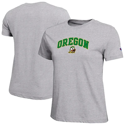 Women's Champion  Gray Oregon Ducks Arched Over Logo T-Shirt