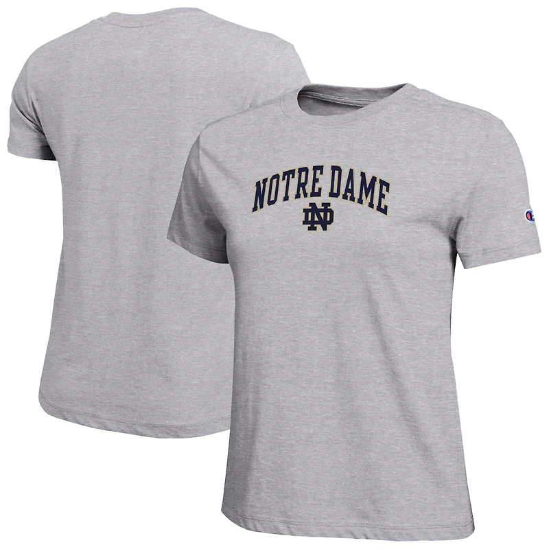 Women's Champion Gray Notre Dame Fighting Irish Arched Over Logo T-Shirt