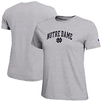 Women's Champion  Gray Notre Dame Fighting Irish Arched Over Logo T-Shirt