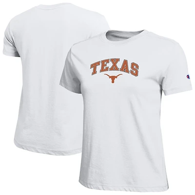 Women's Champion White Texas Longhorns Arched Over Logo T-Shirt