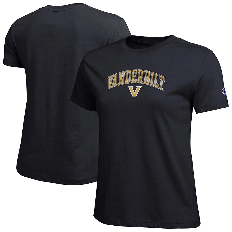 Women's Champion  Black Vanderbilt Commodores Arched Over Logo T-Shirt