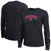 Women's Champion Black Wisconsin Badgers Arch Over Logo Long Sleeve T-Shirt