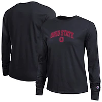 Women's Champion Black Ohio State Buckeyes Arch Over Logo Long Sleeve T-Shirt