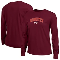 Women's Champion Maroon Virginia Tech Hokies Arch Over Logo Long Sleeve T-Shirt