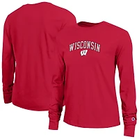 Women's Champion Wisconsin Badgers Arch Over Logo Long Sleeve T-Shirt